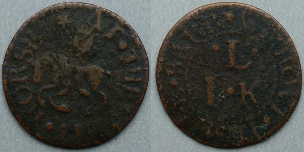 Temple Bar, I L (K) AT THE WHIT HORSE farthing